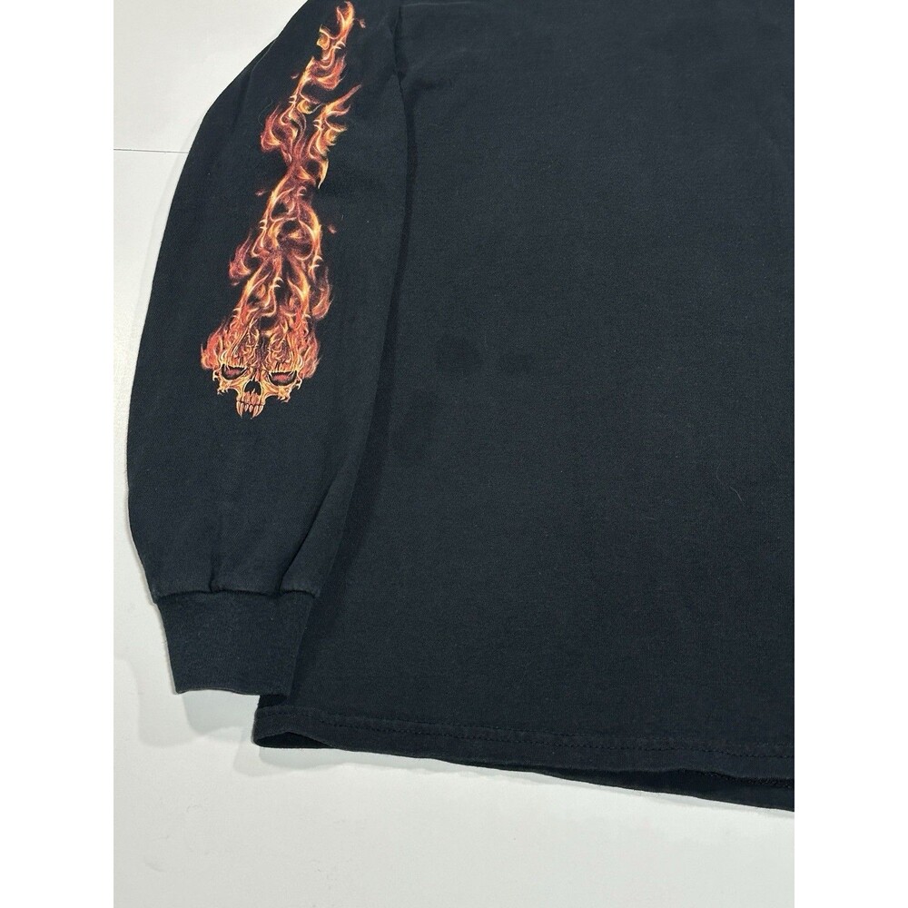 Vintage Iron Horse Saloon Bike Week 2008 Skull Flame Long Sleeve T-Shirt Men’s L - Picture 4 of 11